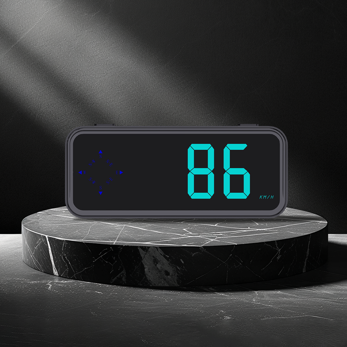 Digital GPS Speedometer New HUD Car Head Up Display LCD Display with MPH/KMH Digital Speed Compass for All Vehicle 7 Colors switch to your favorite color