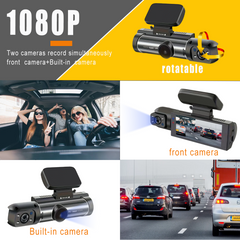 Front & Inner Dashcam, 1 Count Dash Camera for Car, Wide Angle Car Driving Recorder with IR Night-Vision G Sensor, 3.16 Inch IPS Screen 1080P HD Camera with Dual Lens, Fall Gift, Birthday Gifts